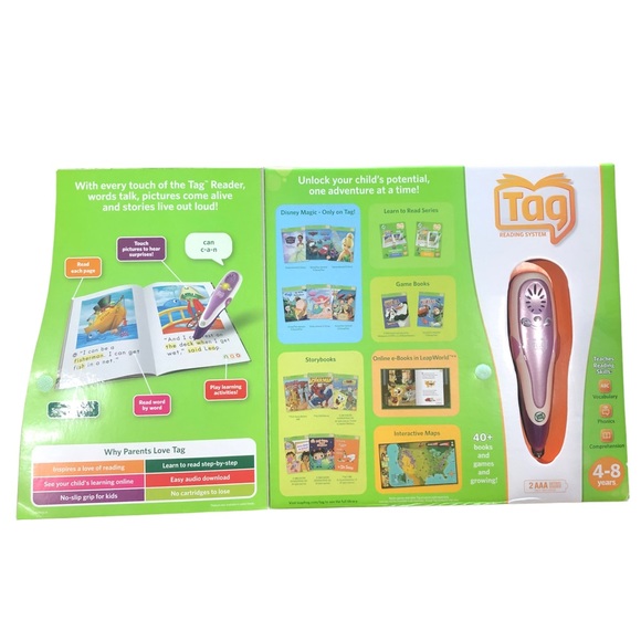 LeapFrog Tag Reading System Purple Stylus Pen with Activity Book New in Box NIB - Picture 2 of 9